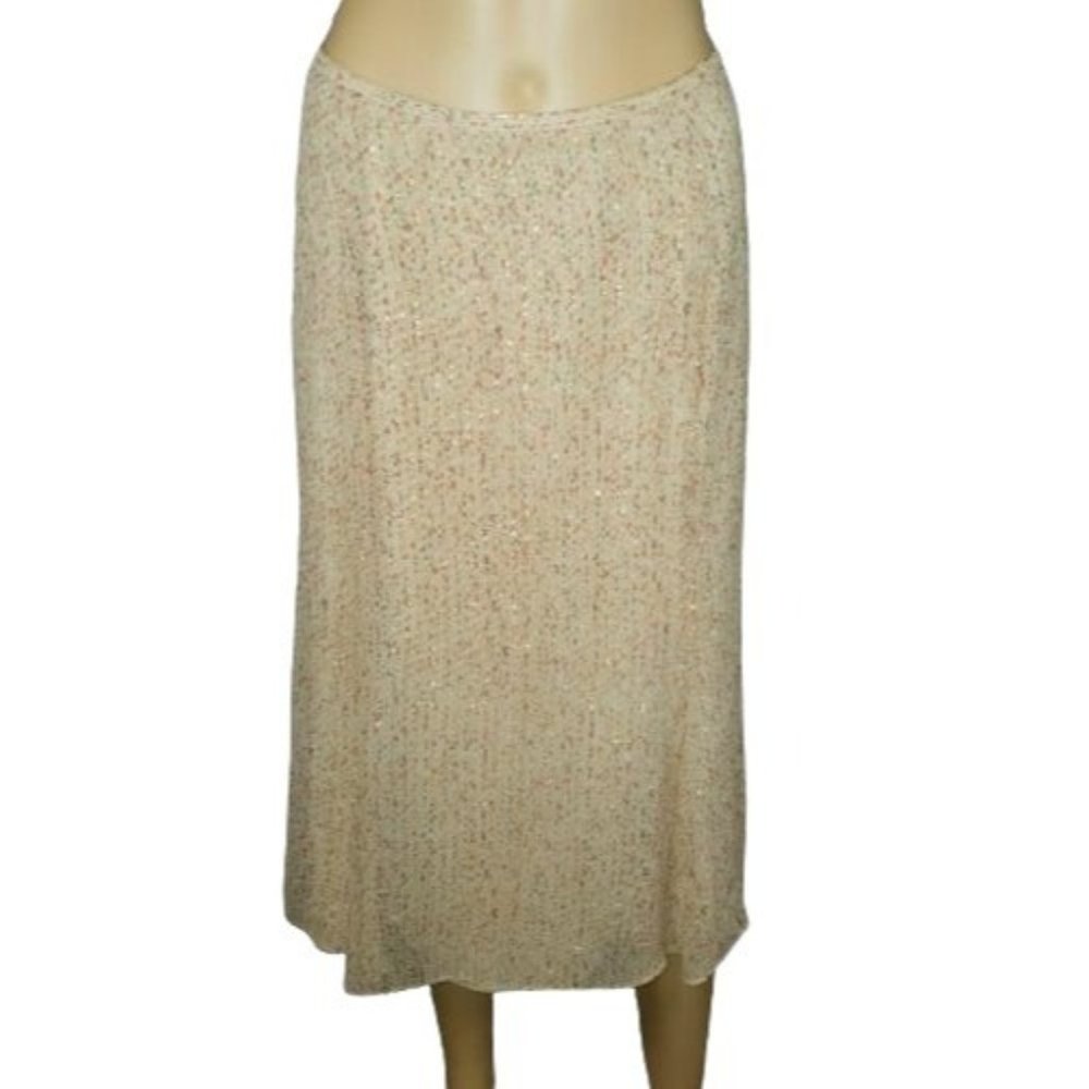 Talbots Flowy Gold Shimmery Skirt Size 12